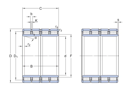 Drawing of the BC4-8022/HA1 bearing Drawing of the BC4-8022/HA1 bearing