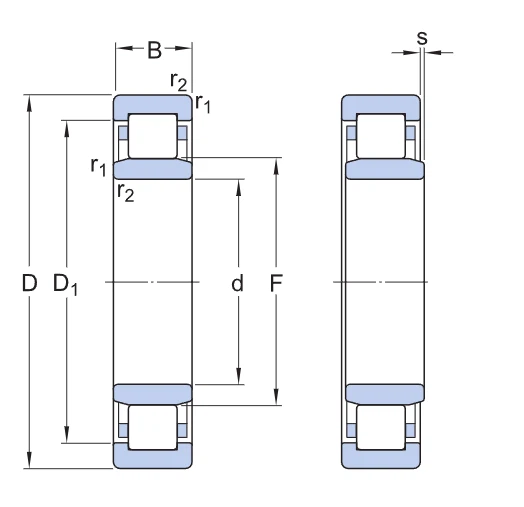 NU 3080 MA Cylindrical Roller Bearing drawing NU 3080 MA Cylindrical Roller Bearing drawing